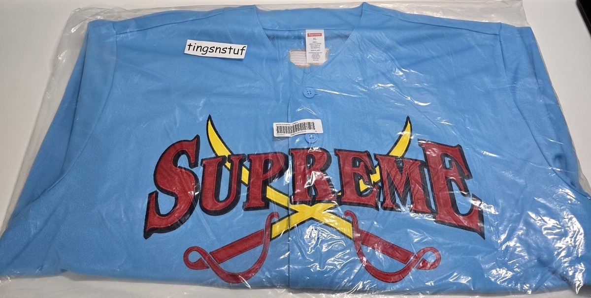 New Supreme Swords Baseball Jersey, Blue, XL , FW25, 100