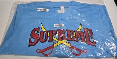 New Supreme Swords Baseball Jersey, Blue, XL , FW25, 100