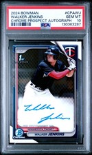 🔥 2024 BOWMAN 1ST WALKER JENKINS ROOKIE CHROME PROSPECT AUTO GEM MINT PSA 10 🔥