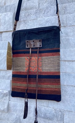 NWT Crossbody  Purse Thai Artisan Handicraft Leather Accents Travel Minimalist