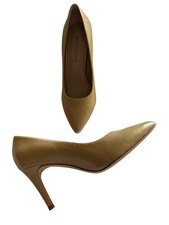Donald Pliner Womens Beige Leather Pointed-Toe Heels Size 7M