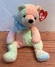 TY Beanie Baby Mellow Rainbow Bear Plush Doll Stuffed Animal Vintage NWT