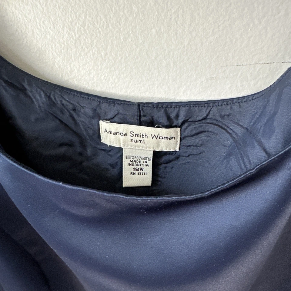 Amanda Smith Womans Suits 18W PLUS SZ VEST TOP NAVY Sleeveless - Image 2 of 4