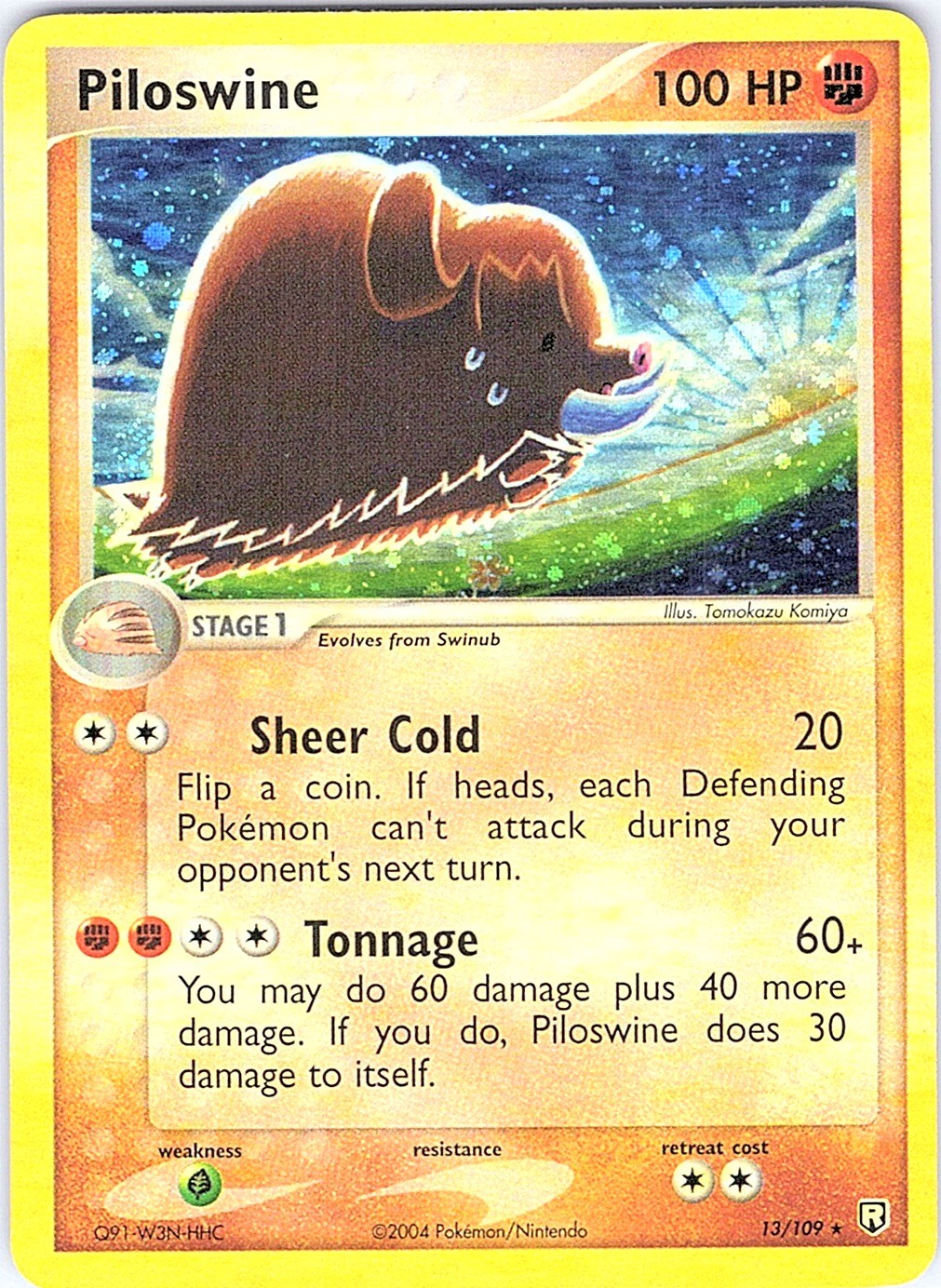 Piloswine Reverse Holo Holo Rare Team Rocket Returns 13/109 NM