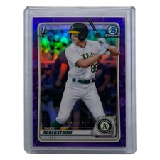 TOPPS MLB Bowman Chrome 1st Rookie Card Tyler Soderstrom Athletics /250 Purple. rookie card picture