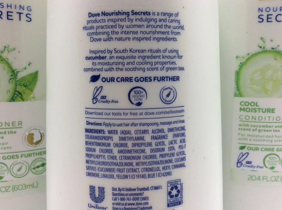 Dove Cool Moisture Conditioner Cucumber & Green Tea, 20.4 Oz, CASE OF 4, HTF - Image 4 of 4