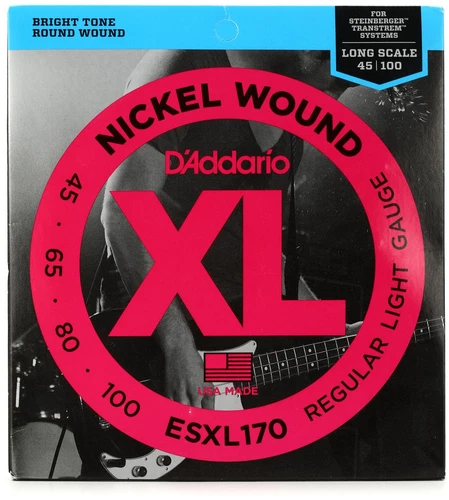 D'Addario ESXL170 Regular Light Double Ball End Nickel Wound Long Scale Bass