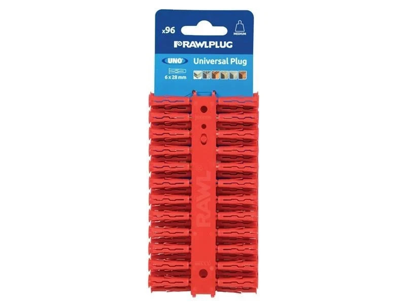 Rawlplug Universal Plug 6mm Red 96 Pack - Image 2
