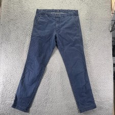 Gap Pant Mens 36x34 Blue Chino Straight Slim Fit Business Flannel Lined Stretch