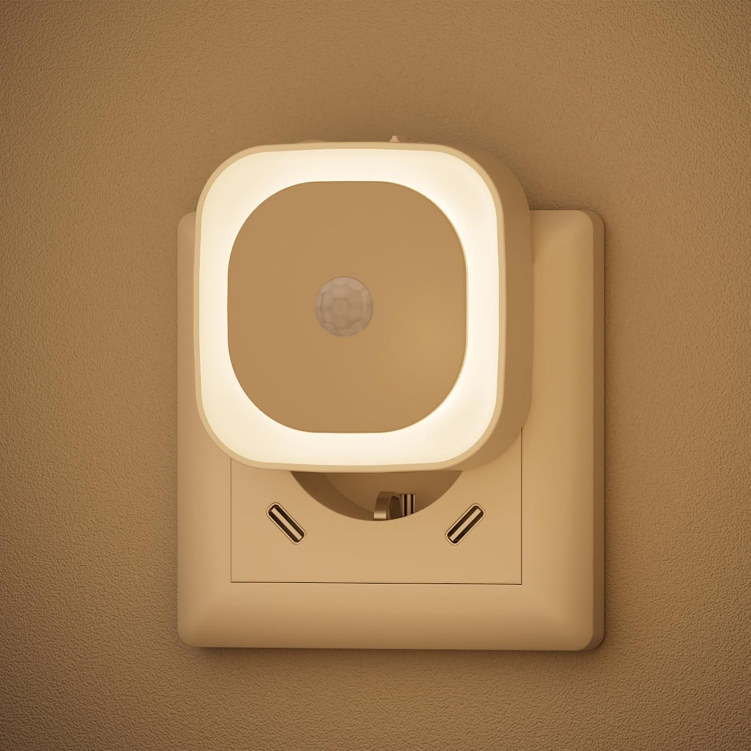 Luce Notturna Bambini da Presa con Sensore Movimento 2 Pezzi Luce Calda