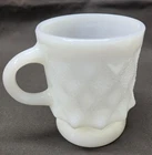 Vintage Fire King "C" handle mug with Kimberly Diamond pattern.