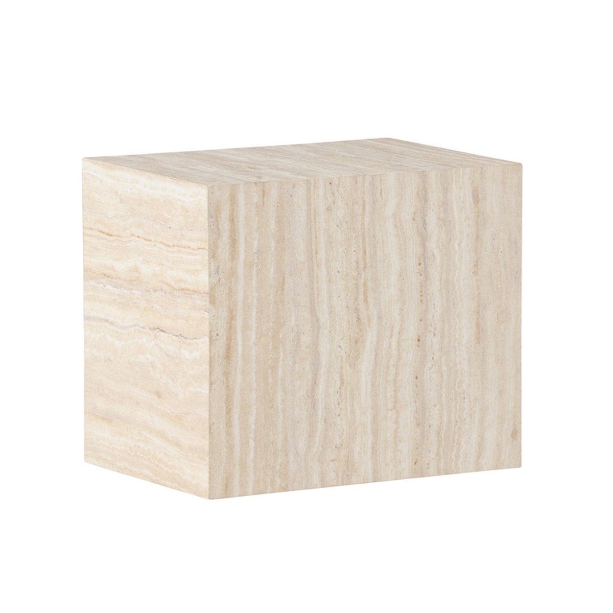 Table d'appoint effet travertin York 35cm beige légère et facile à nettoyer
