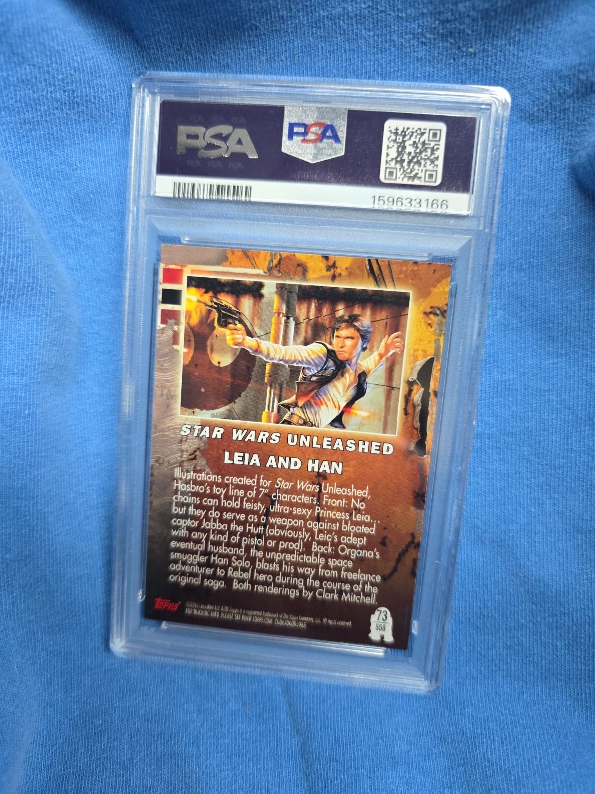 Star Wars Galaxy Unleashed Slave Leia &  Han Card #558 Topps 2010 Mint PSA 8 view 3