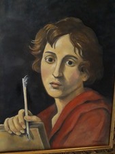 Dipinto firmato olio Ritratto Xx Sec.