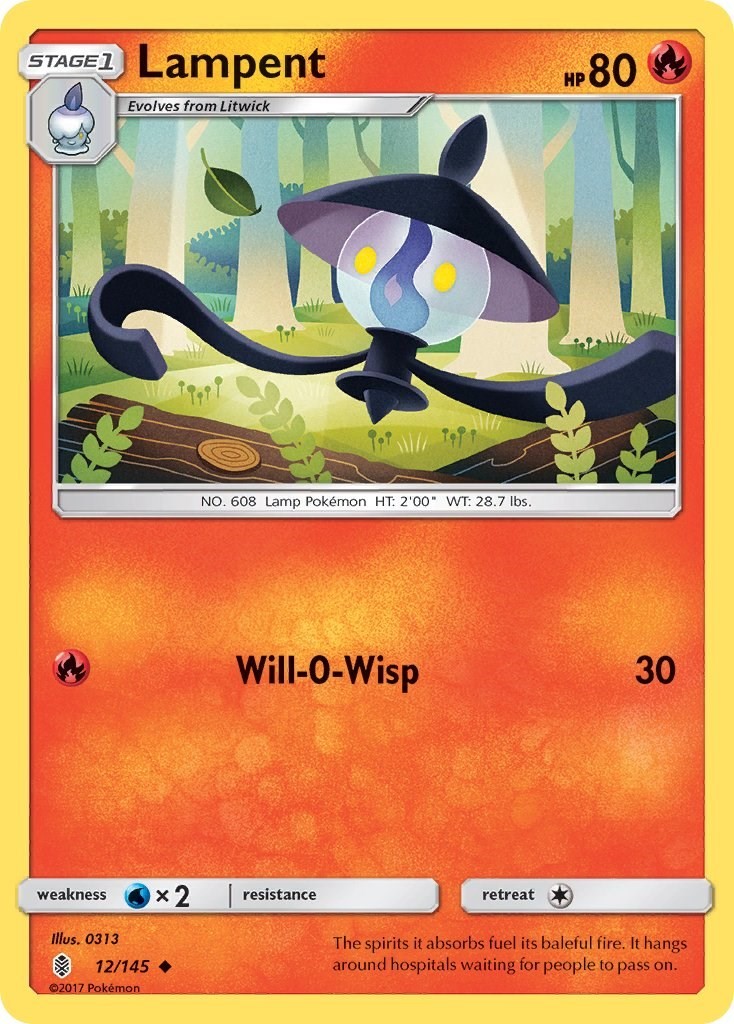 Pokemon Lampent: SM02 12/145 NM 0313