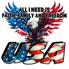 Bald Eagle Faith, Family and Freedom Decal