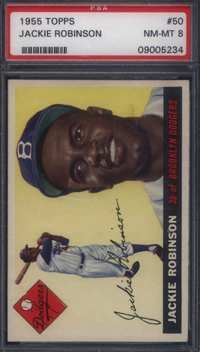 1955 Topps #50 Jackie Robinson Dodgers PSA 8 Well Centered