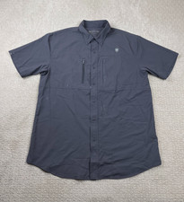 Ariat Tek Shirt Mens Large Heat Series Button Down Short Sleeve Vented Workwear