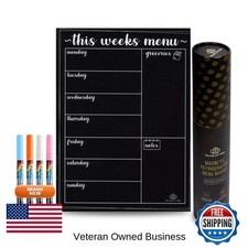 Magnetic Menu Board 12"x 16" Weekly Family Meal Planner Dry Erase