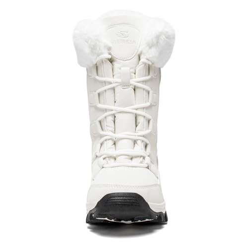  Girls Winter Snow Boots 4 Big Kid Off-white thumbnail 5