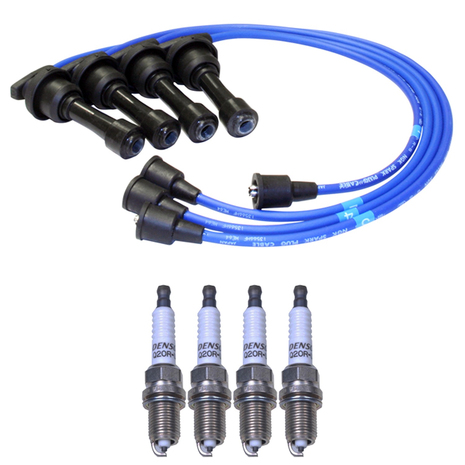 NGK Wire Set  Denso 4 Standard Spark Plugs Kit for Summit 1.6L L4 Vin Y 89-90