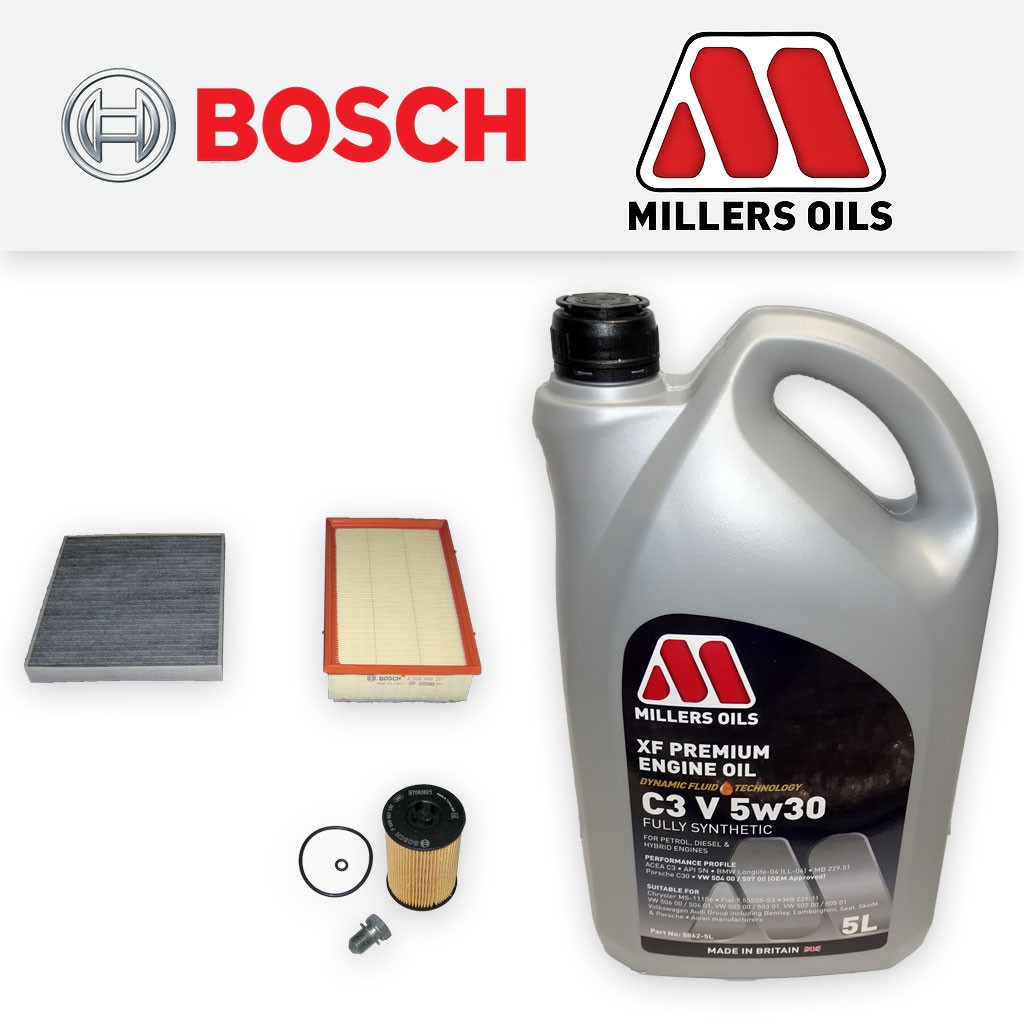 SERVICE KIT for SEAT ATECA (KH) 1.6 TDI OIL AIR CABIN FILTERS +OIL (2016-2018)