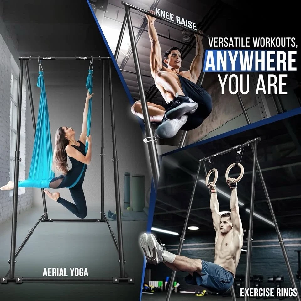 Отдельно стоящая штанга для подтягивания и подбородка, грузоподъемность 770 фунтов - Изображение 3 из 4