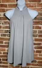 Trina Turk Halter Dress Gray Size 8 A-Line Wool Blend Sleeveless Party