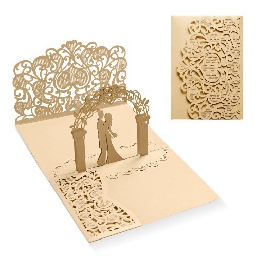 D Hochzeitskarte Mit Umschlag Pop-Up Karte Hochzeit GlüCkwunschkarte...-image
