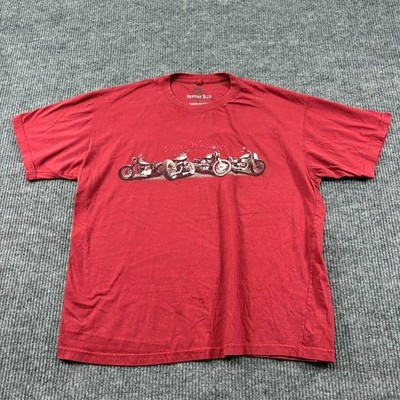 Newport Blue Mens T-Shirt Size 2XL Red Motorcycle Street Warriors Short Sleeve