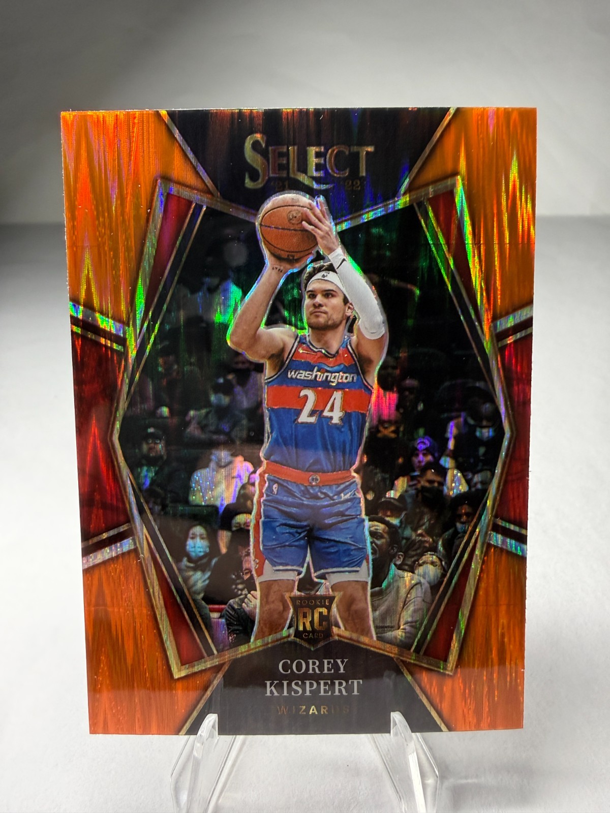 2021-22 Panini Select Premier Level Orange Flash Prizm #176 Corey Kispert RC