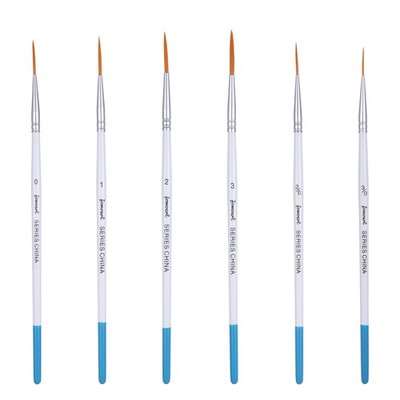 6 PCS Rigger Brush Watercolor Sable Liner Fine Point Tip Pinstriping Acrylic
