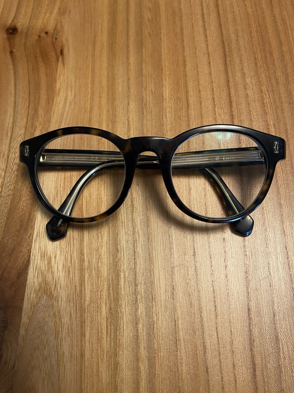 Cartier — Cartier Eyeglasses Reading Glasses CT0341O 005 Tortoise Havana Gold Brown