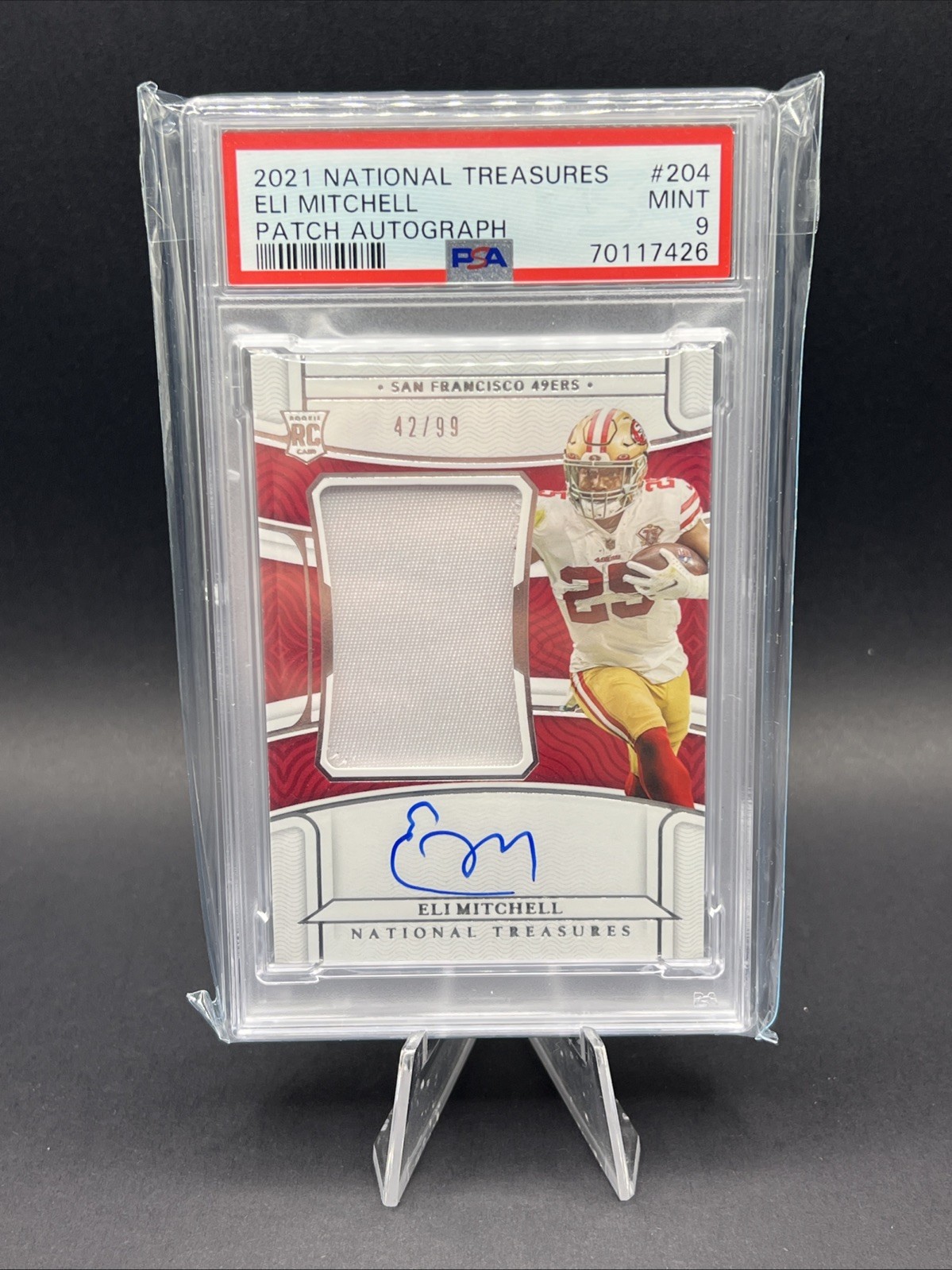 2021 Panini National Treasures - Rookie Patch Autograph Elijah Mitchell #204 /99