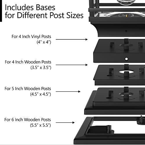 Edison Solar Outdoor Post Cap Lights - 4X4 5X5 6X6 - Bright LED Light for  - Picture 3 of 6