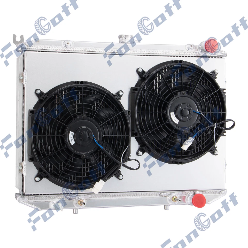 3 Row Radiator Shroud Fan For 86-04 1989 Nissan Pickup Pathfinder D21 2.4L 3.0L - Image 3 of 4