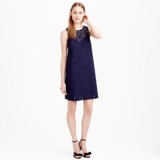 J Crew NWT ($168) WMs 6 Blue Sleeveless Lazer Cut  Shift Dress
