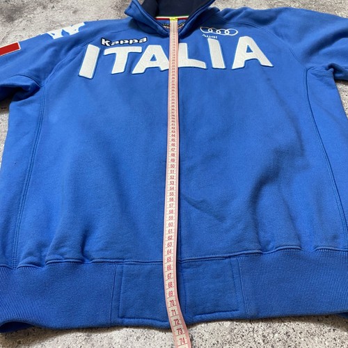 felpa con cappuccio zip intera vintage kappa italia audi ski team FISI taglia xxl - Foto 12 di 14