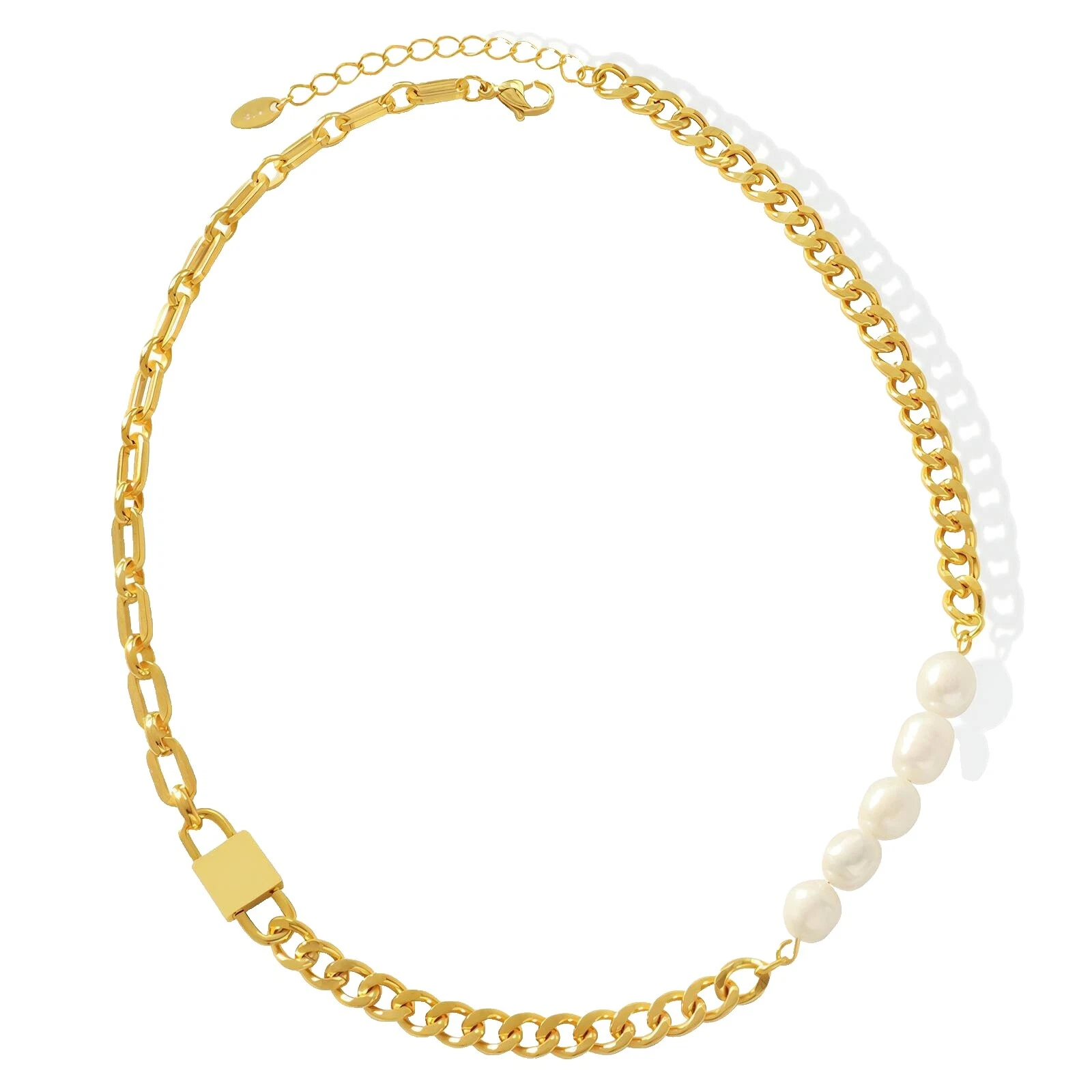 Pearl Stainless Steel Chain Fashion Necklaces & Pendants