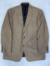 HART SCHAFFNER MARX x Loro Piana Cashmere Check Gold Trumpeter Jacket Size 44 R