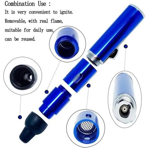 New All-in-1 Pipe Windproof Click Butane Refillable Torch Lighter Click-N-Hit - Picture 16 of 31
