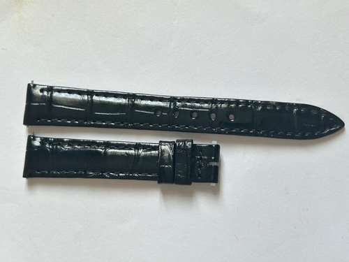 ORIGINAL jeager lecoultre ladies 14mm x 12mm Black Leather Band Strap NEW