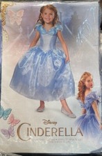CINDERELLA COSTUME SZ 7-8 DELUXE SHIMMERING MOVIE DRESS PRETEND PRINCESS DISNEY