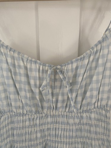 Tory Burch Shirred gingham cotton midi dress size S (UK8-10/US6) NEW (£285rrp) - Picture 5 of 7