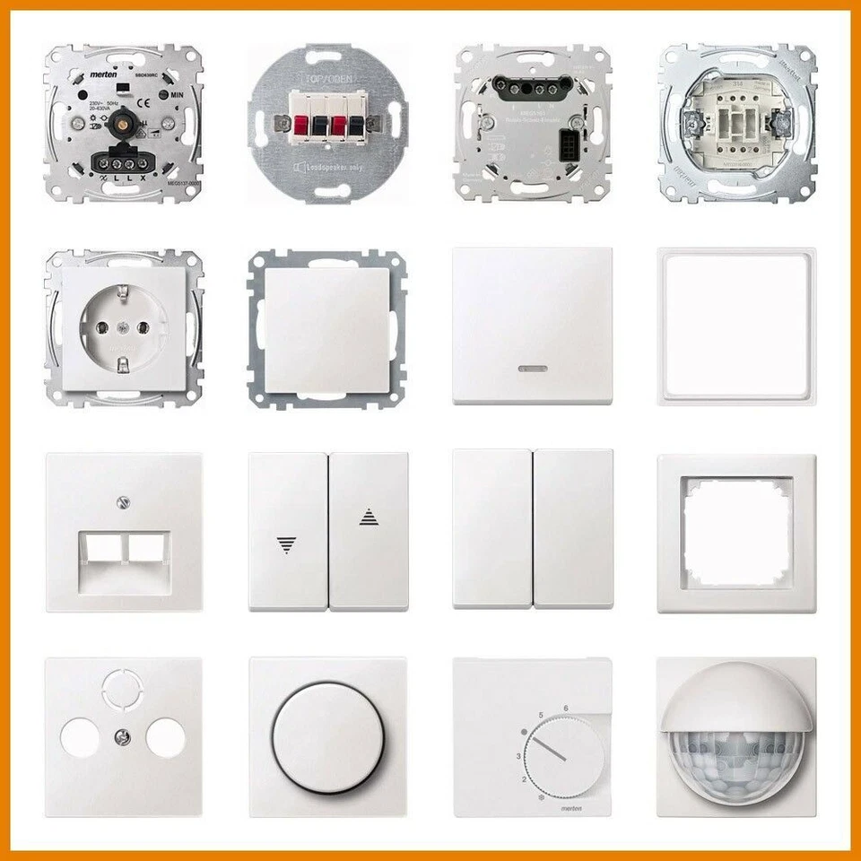 Merten System M Polarweiss Matt Steckdose Schalter Taster Wippe Rahmen Auswahl