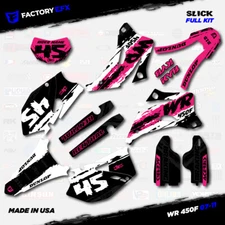 White & Pink Slick Racing Graphics Kit fits Yamaha WR450F 07-11 Decals WR 450F