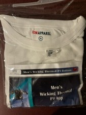 10W Apparel Men's Wicking Thermal PJ Top, White--Select Size