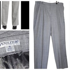 Pendleton 100 Pure Virgin Wool Vintage Trouser Pants Gray Women's Size 16 34x29
