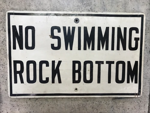 Vintage County Park No Swimming Rock Bottom Wooden Sign - Man Cave - Fast Ship!