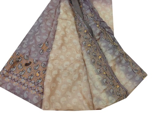 Om Vintage Indian Sari 100% Silk Hand Beaded Embroidered Peach Saree ZA11598 - Picture 5 of 12